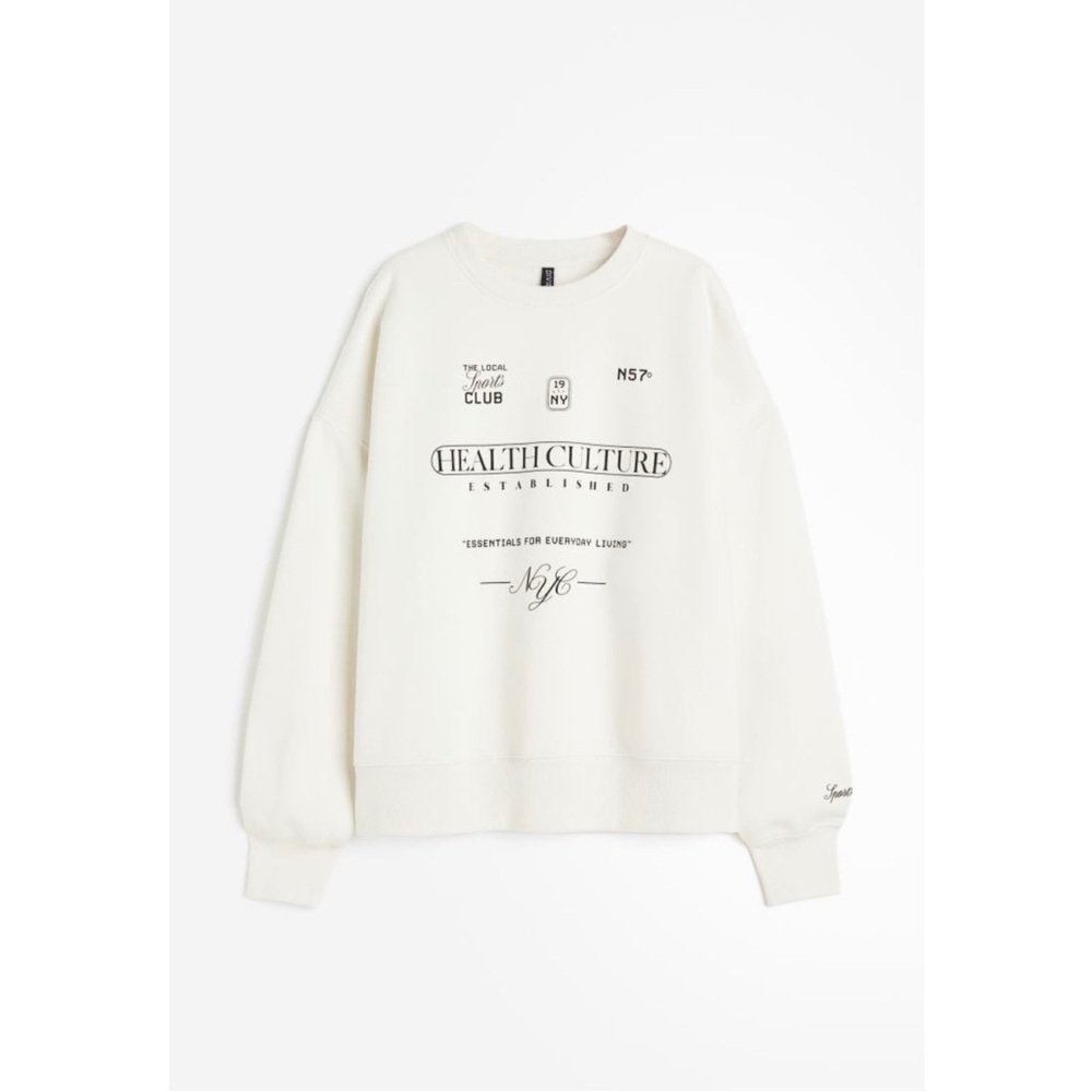 Cream Health Culture Oversized Sweatshirt (XS,S,L)